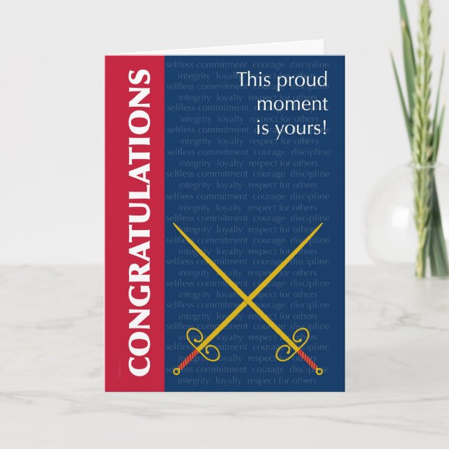 Passing Out Parade Swords and Army Values Card (Front)