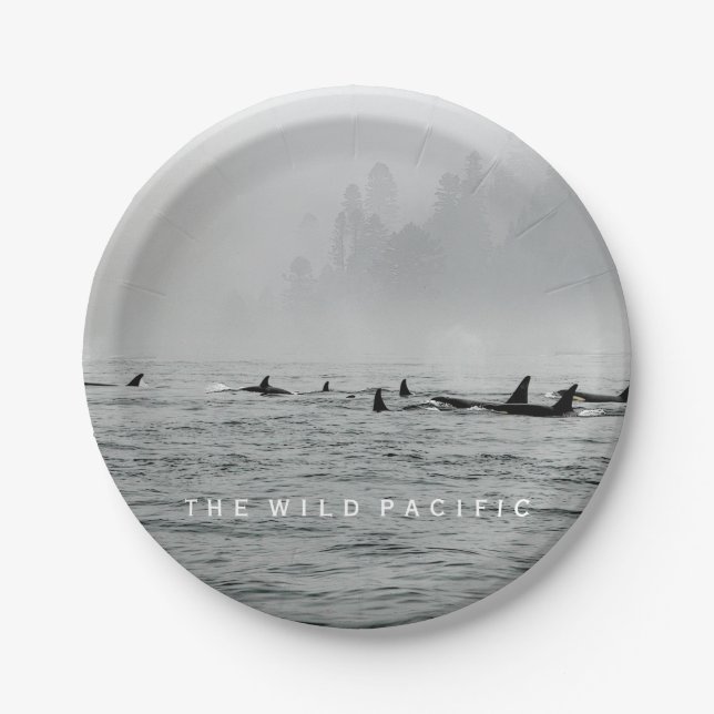 Passing Whales Paper Plates (Front)