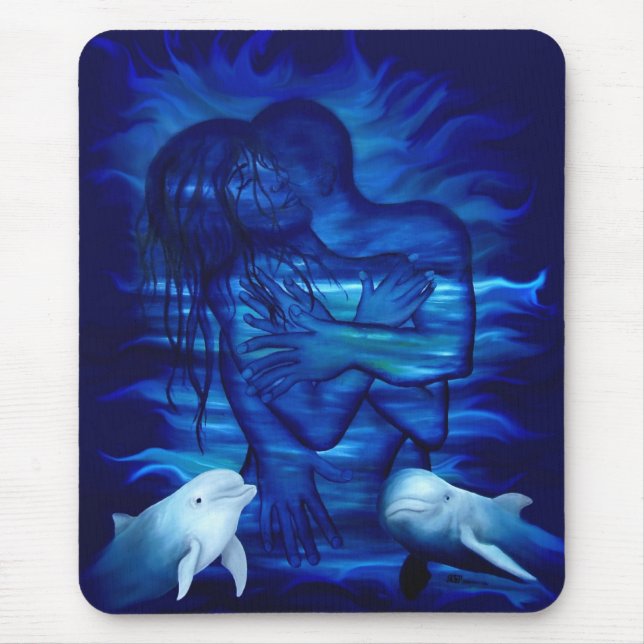 Passion act - pair with Dolphin pair Mouse Pad (Front)