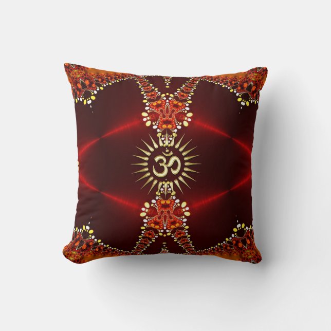 Passion bohème OM Coussin rouge profond / Coussin (Recto)
