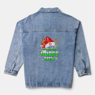 Passion Christmas Nurse Crew Squad Xmas Nursing Pa Denim Jacket