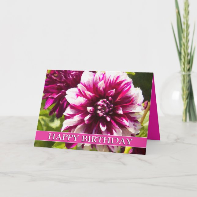 Passion de Dahlia violette Bonne Carte d'Anniversa (Devant)