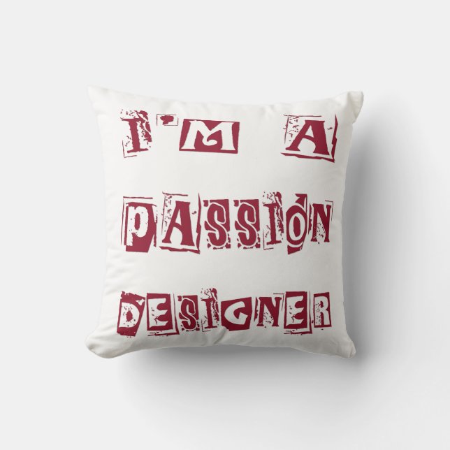 Passion Designer Throw Pillow (Front)