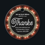 Passion Fire Chalkboard Say Thanks  Favour Tags<br><div class="desc">Bold modern typography fire red glow circle,  trimmed in faux gold and diamante Thank You favour tags for all occasion . Personalize with your text. Say Thanks to your guests who attended your party or stick one when you deliver something your customer has purchased,  on the package or receipt.</div>