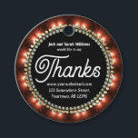 Passion Fire Chalkboard Say Thanks  Favour Tags<br><div class="desc">Bold modern typography fire red glow circle,  trimmed in faux gold and diamante Thank You favour tags for all occasion . Personalize with your text. Say Thanks to your guests who attended your party or stick one when you deliver something your customer has purchased,  on the package or receipt.</div>