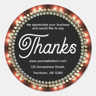 Passion Fire Modern Chalkboard Say Thanks  Classic Round Sticker