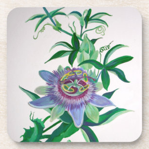 Passion Flower Botanical Art Coaster