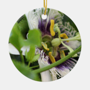Passion Flower Closeup Ceramic Ornament