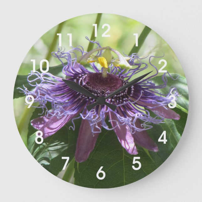 Passion Flower Large Clock (Front)
