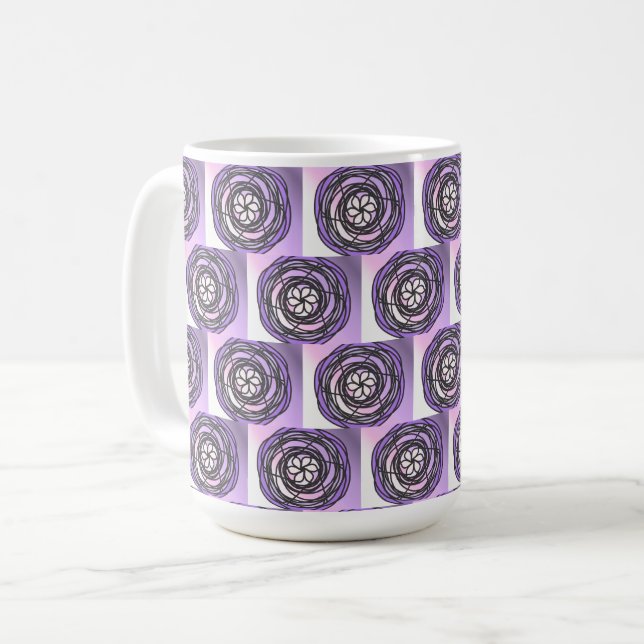 Passion Flower Purple Pattern Coffee Mug (Front Left)