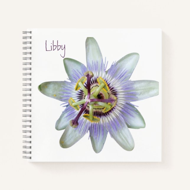 Passion Flower Spiral Notebook (Front)