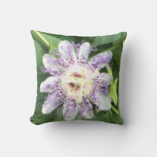 Passion Flower Throw Pillow (Front)