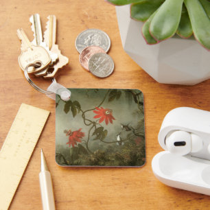 Passion Flowers and Hummingbirds by Martin J Heade Keychain