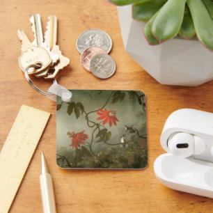 Passion Flowers and Hummingbirds by Martin J Heade Keychain