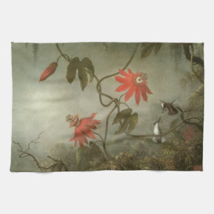 Passion Flowers and Hummingbirds by Martin J Heade Kitchen Towel