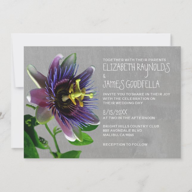 Passion Flowers Wedding Invitations (Front)