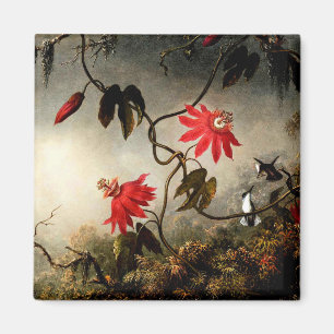 Passion Flowers with Hummingbirds by M.J. Heade Magnet