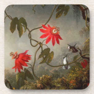 Passion Flowers with Hummingbirds Heade Coaster