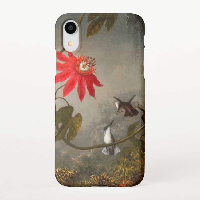 Passion Flowers with Hummingbirds Heade iPhone Case (Back)