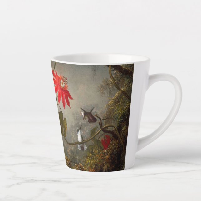 Passion Flowers with Hummingbirds Heade Latte Mug (Right)