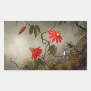 Passion Flowers with Hummingbirds Heade Sticker