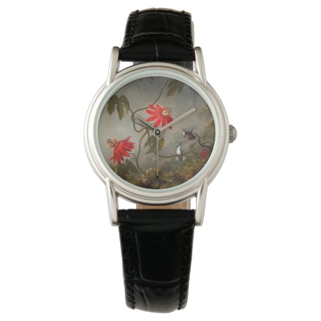 Passion Flowers with Hummingbirds Heade Watch (Front)