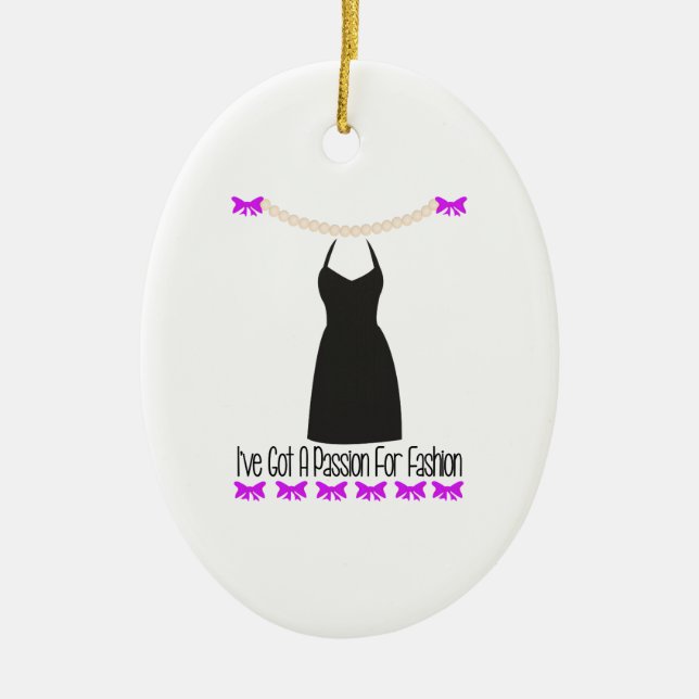 Passion for Fashion Ceramic Ornament (Front)