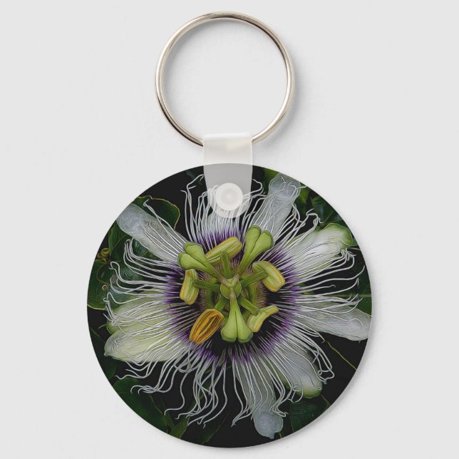 Passion Fruit Flower Keychain (Front)