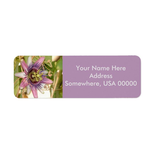 Passion Fruit Flower Return Address Labels (Front)