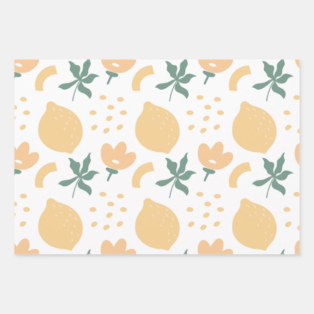 Passion Fruit Flower Wrapping Paper Sheet (Front)