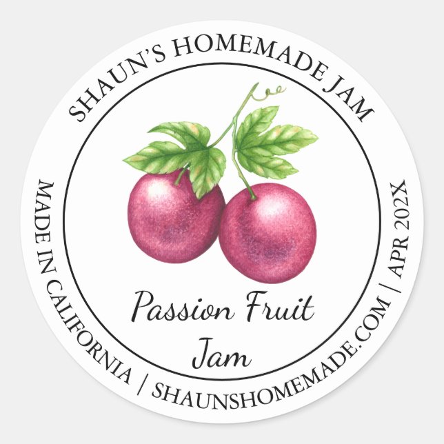 Passion Fruit Jam étiquette moderne (Devant)