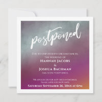 Passion Fruit Ombre Postponed Wedding Card