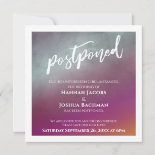 Passion Fruit Ombre Postponed Wedding Card