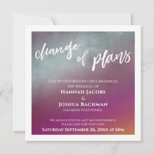 Passion Fruit Plan Change Postponed Wedding Card