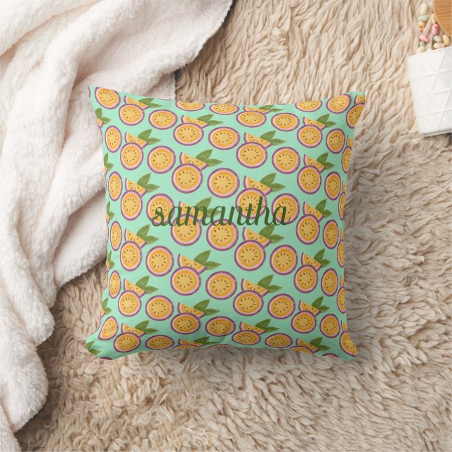 Passion Fruit Throw Pillow (Blanket)