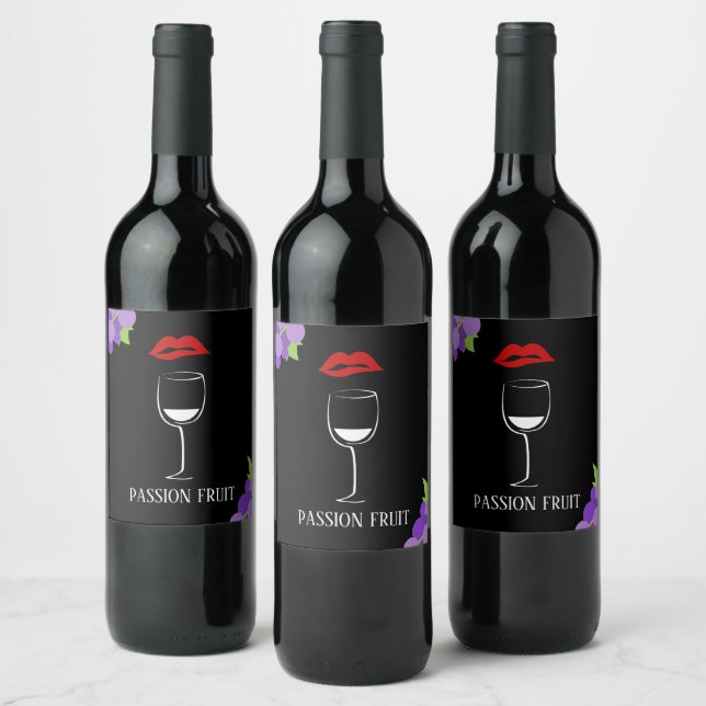 PASSION FRUIT Wine Bottle Label (Bottles)