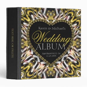 Passion Heart Gold Black Wedding Album Binder