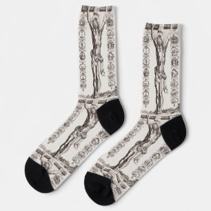 Passion of Jesus crucifixion of Christ Socks