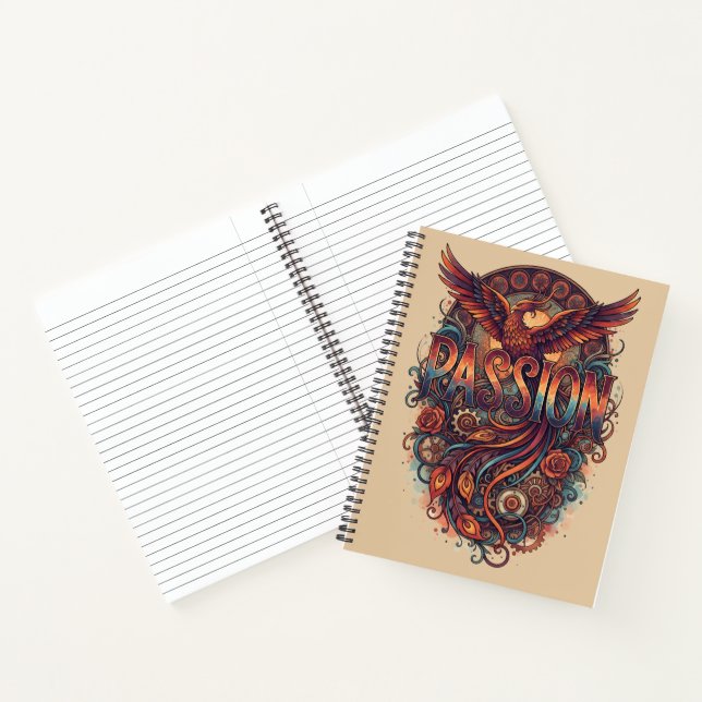 Passion Phoenix Vintage Art Design – Inspirational Notebook (Inside)