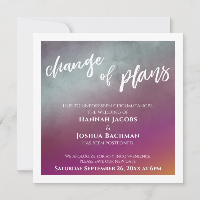 Passion Plan Fruit Changer Carte Mariage reportée (Devant)