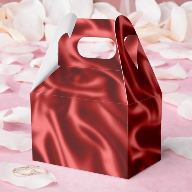 Passion Red Faux Satin Wedding Favor Box (Wedding)