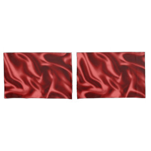 Passion Red Faux Satin Wedding Pillowcase