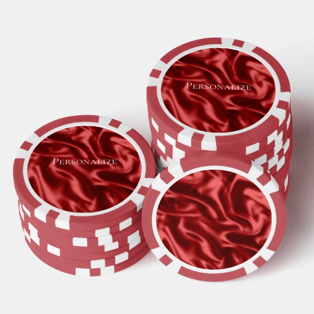 Passion Red Romantic Faux Satin  Poker Chips (Stack)