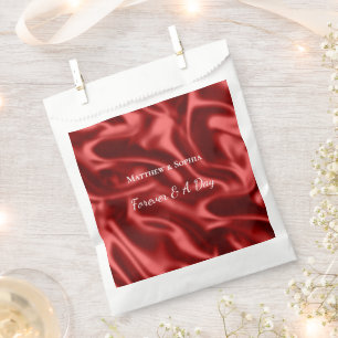 Passion Red Romantic Faux Satin Wedding Favour Bag