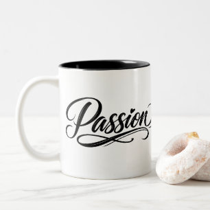 Passion Script   Elegant Minimalist Typography Two-Tone Coffee Mug