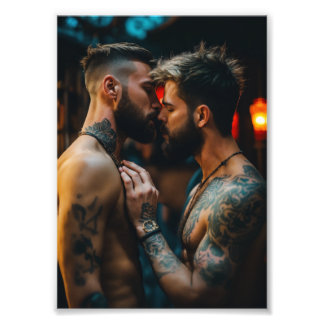 Passionate Connection – Intimate Tattooed Art for  Photo Print