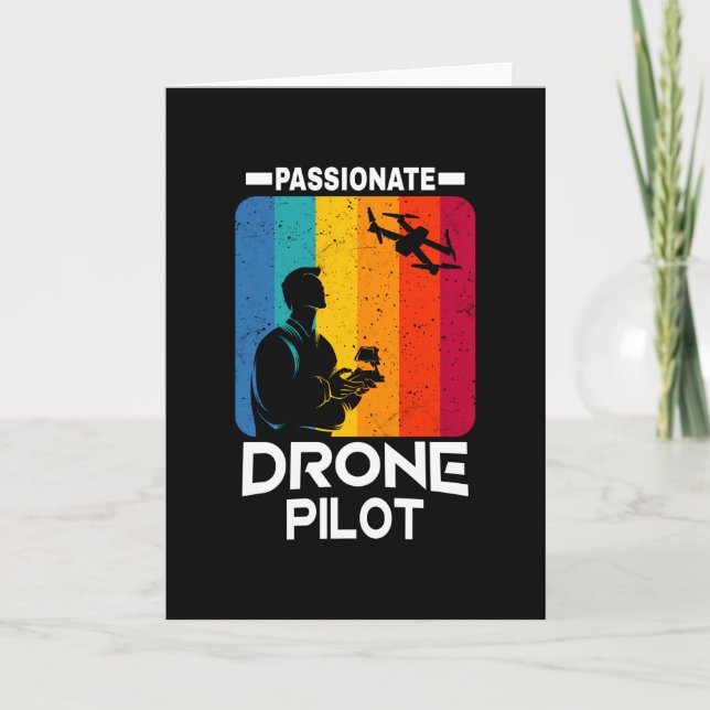 Passionate Drone Pilot vintage retro Drones Flyer Card (Front)