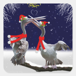 Passionate Pelicans Christmas Sticker