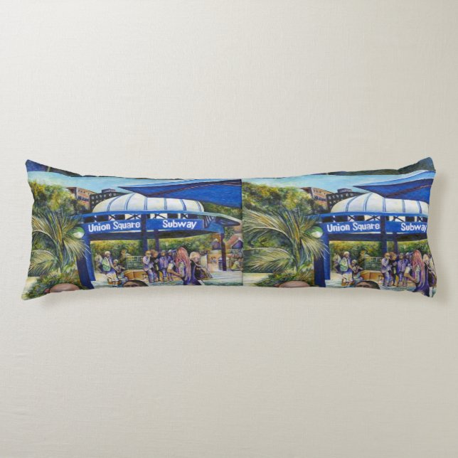 Passionate People Playing in the Park, NYC Body Pillow (Front)