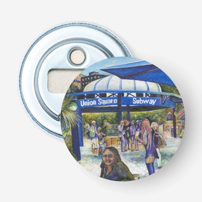 Passionate People Playing in the Park, NYC Bottle Opener (Front)